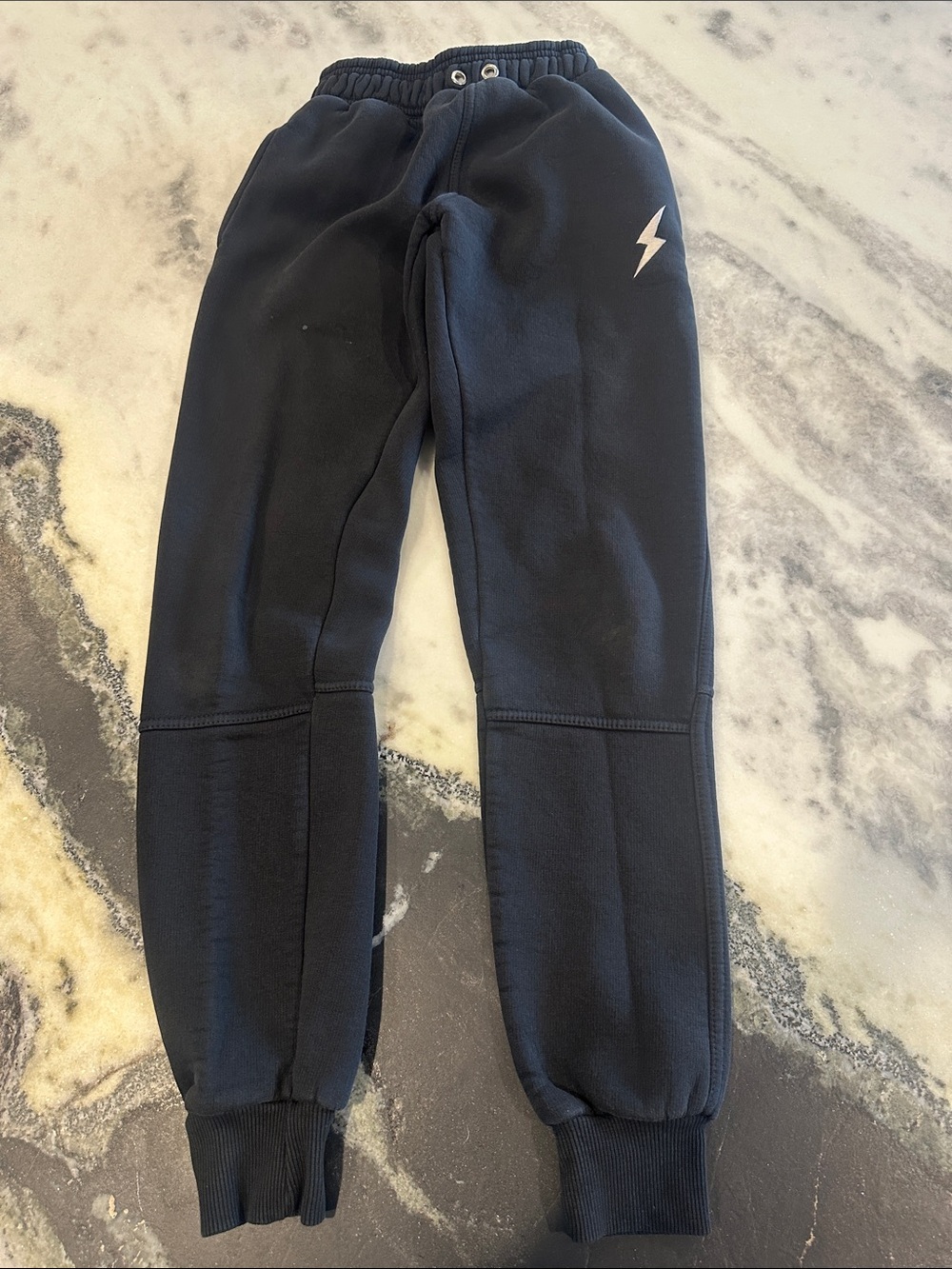 Bruce Bolt Kids Black Jogger Sweatpants with Lightning Detail